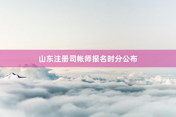 山东注册司帐师报名时分公布