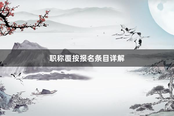 职称覆按报名条目详解