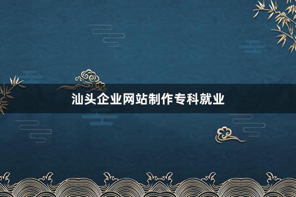 汕头企业网站制作专科就业
